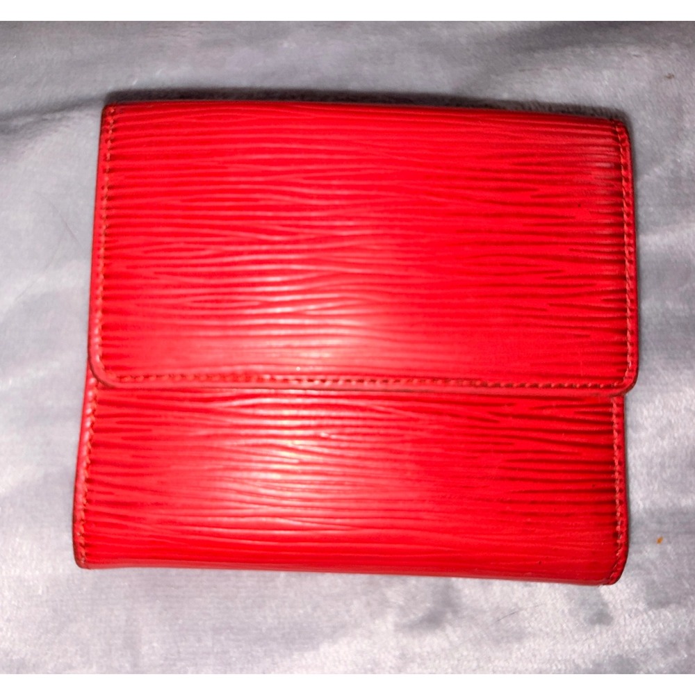Louis Vuitton Portefeuille Elise Red Epi Leather Wallet Snap Coin Pocket - Picture 2 of 13